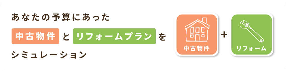 あなたの予算にあった物件をリフォームと合わせてシミュレーション
